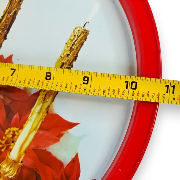 Vintage Set of 3 Christmas Tin Trays Atlantic Can Co Style Round Serving MCM - Picture 15 of 16